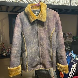 VINTAGE Baby Phat Swede and fur lined jacket in great condition size large